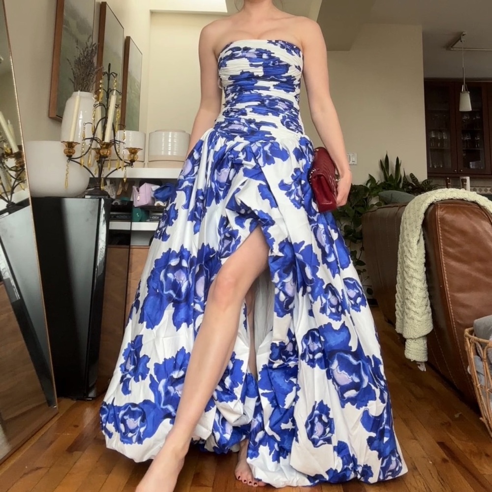 AJE blue and white floral dress